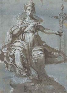 An allegory of Rhetoric holding a caduceus