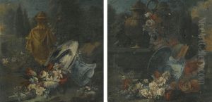 Two Floral Still Lifes by Francesco Lavagna