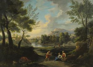 Figures Resting In A Landscape by Claude Lorrain (Claude Gellee)