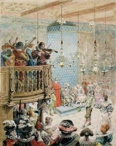 Bal A La Cour En Presence Du Roi, De La Reine Et Du Cardinal by Maurice Leloir