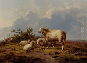 Sheep In The Meadow by Eugene Verboeckhoven