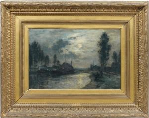 Pecheurs Au Clair De Lune by Stanislas Lepine