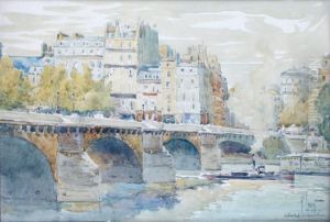 Paris, Le Pont Neuf Et Le Quai Du Louvre by Rene Leverd
