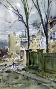 Zeppelin Air Raid Bomb Damage, Passage De Tourelles by Rene Leverd