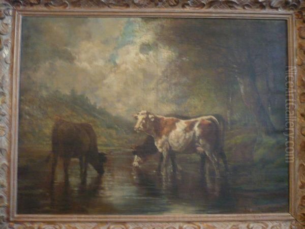 Vaches En Bord De Riviere - view 1