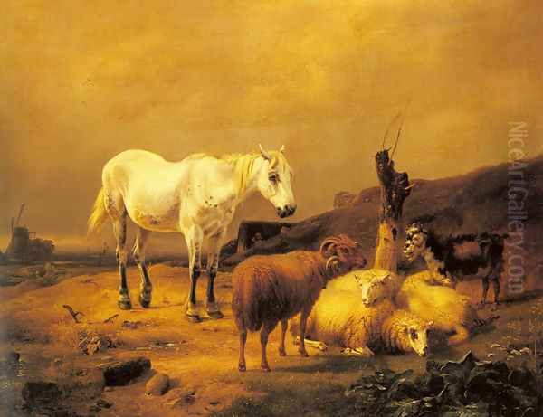 A Horse, Sheep and a Goat in a Landscape - view 1
