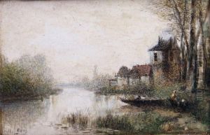 Barque Au Bord Du Fleuve by Maurice Levis