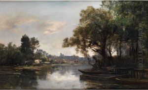 Seelandschaft Mit Kahnen Seelandschaft Mit Kahnen