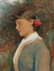 Portrait Of A Young Lady, A Flower In Herhair Portrait Of A Young Lady, A Flower In Herhair