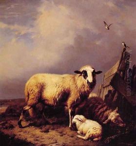 Guarding the Lamb by Eugene Verboeckhoven