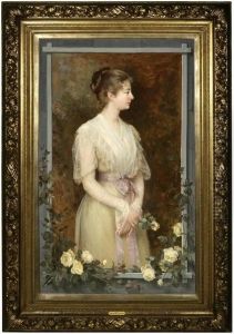 Figure In White Before A Window by Timoleon Marie Lobrichon