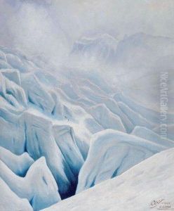 Cordee Sur Le Glacier by Gabriel Loppe