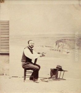 Autoportrait Devant Une De Ses OEuvres