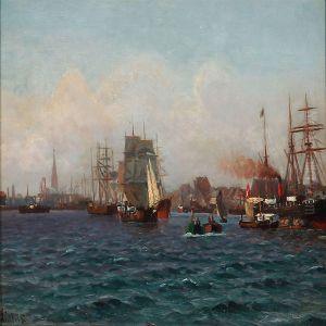 The Entrance To Copenhagen Harbour by Holger Peter Svane Lubbers