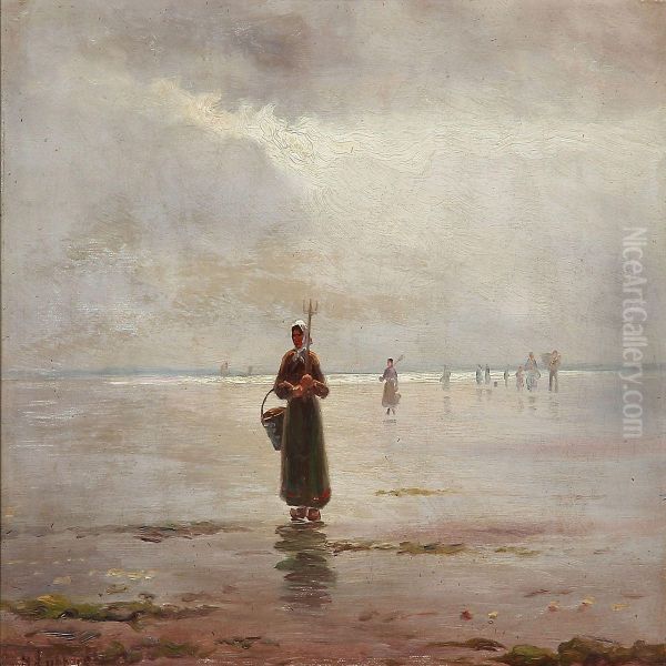 Fishermens' Wifes On A Beach In Brittany, France - view 1