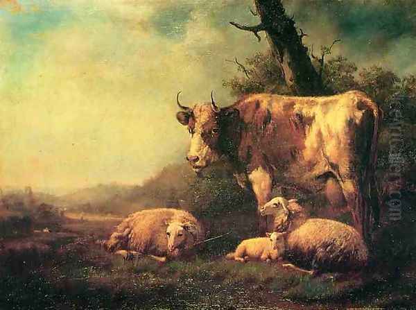 Cattle and Sheep in a Landscape - view 1