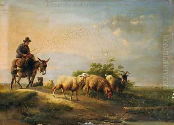 A shepherd and his flock - view 1