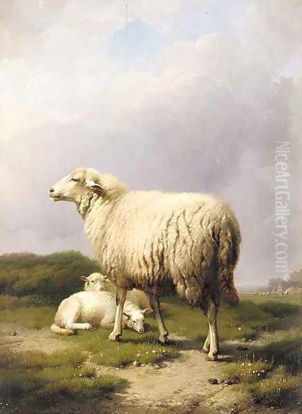 Ewe with two lamb - view 1