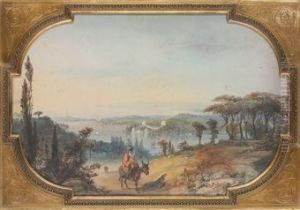 Vue Du Bosphore Avec A L'horizon Rumeli Hisari,constantinople