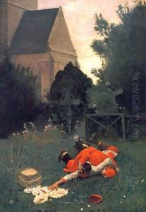 Scramble For The Lunch by Jehan Georges Vibert