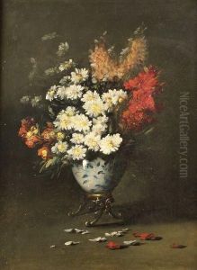 Vase De Fleurs by Germain Theodure Clement Ribot