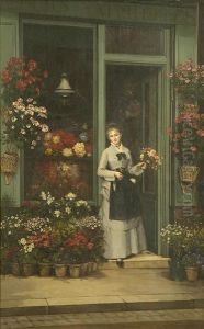 La Bouquetiere by Jules Emile Saintin