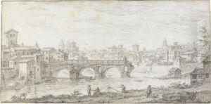 View Of The 'ponte Rotto', Rome by Israel Silvestre