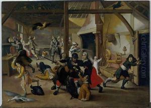 Soldiers Plundering a Farm during the Thirty Years War, 1620 by Sebastien Vrancx