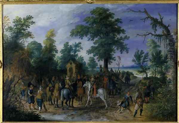 Cavalry and Infantry before a Chapel, before 1610 - view 1