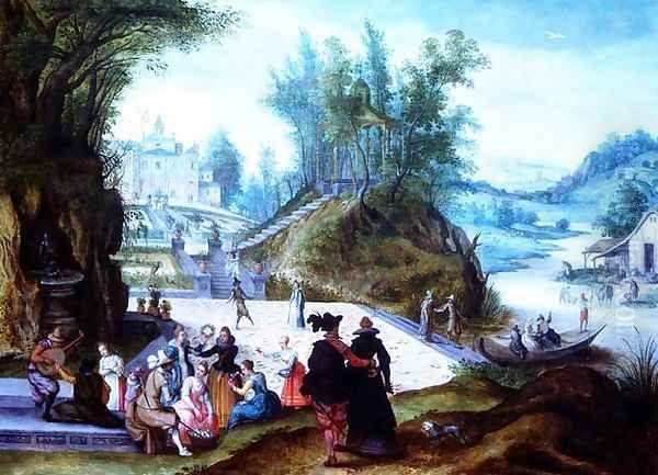 The months of May and June with a capriccio view of the Villa Borghese - view 1