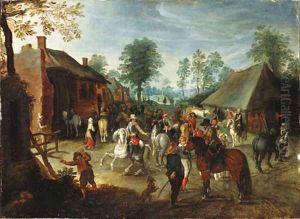 Horsemen halting at an inn