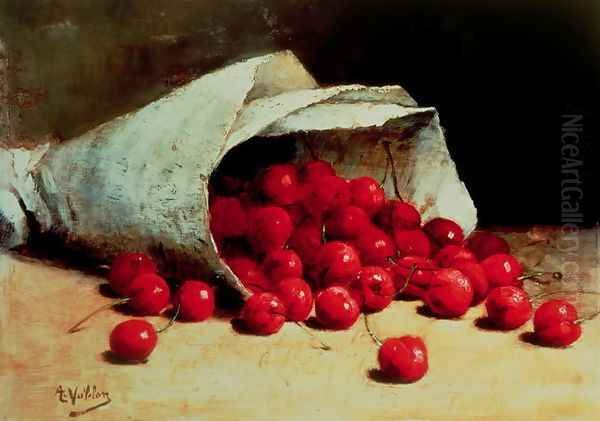 A spilled bag of cherries - view 1
