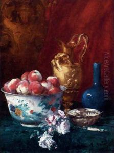 Still Life With Peaches by Antoine Vollon