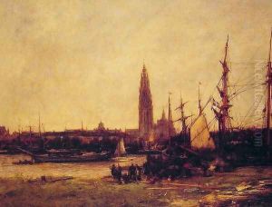 View of Antwerp by Antoine Vollon