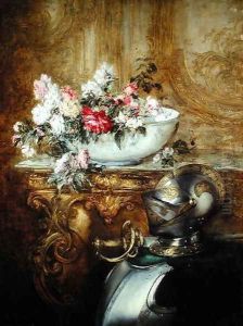 Still Life of a Bowl of Flowers by Antoine Vollon