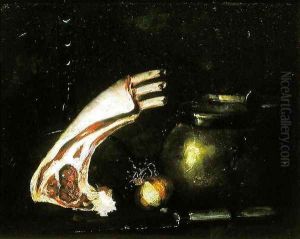 Still Life with Cutlets by Antoine Vollon