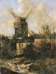 The Moulin de la Galette, Montmartre, 1861 by Antoine Vollon