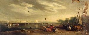 A River Landscape on the Thames by John Varley
