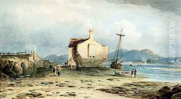 Tegwin Ferry With Snowdon In The Distance From Near Harlech, North Wales by John Varley