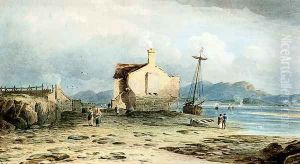 Tegwin Ferry With Snowdon In The Distance From Near Harlech, North Wales by John Varley