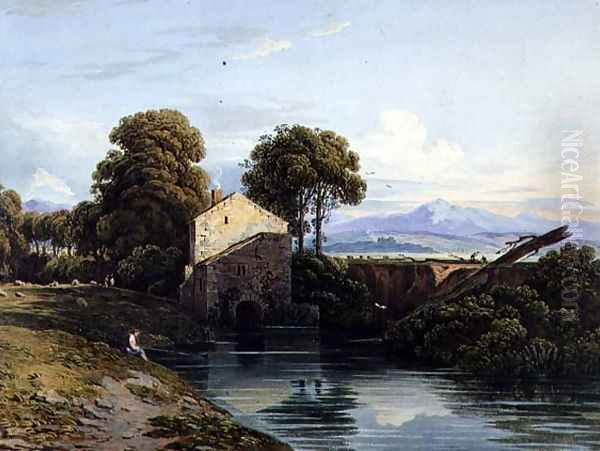 Watermill with Distant Castle and Hills, 1822 - view 1