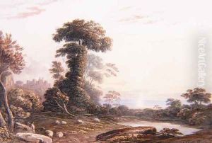 Sunset at Harlech Castle, 1840 by John Varley