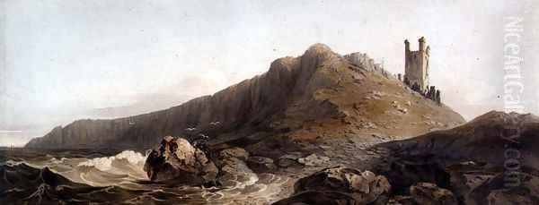 Dunstanborough Castle: The Lilburn Tower, c.1809 - view 1