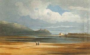 A view of Harlech Castle, across Traeth Mawr, Wales by John Varley