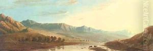 Cader Idris and the Mawddach River with Llanelltyd Bridge in the distance, North Wales