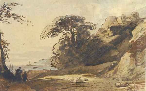 Shepherds before a fortified headland - view 1