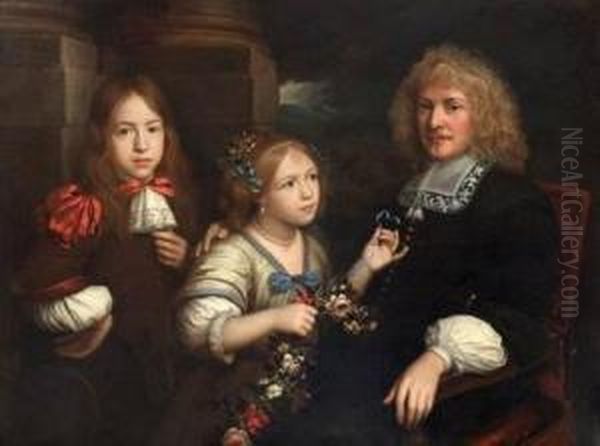 A Father And His Two Children - view 1