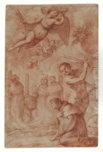Martyrdom Scene With Four Monks Burned At The Stake And Anotherbeheaded Martyrdom Scene With Four Monks Burned At The Stake And Anotherbeheaded