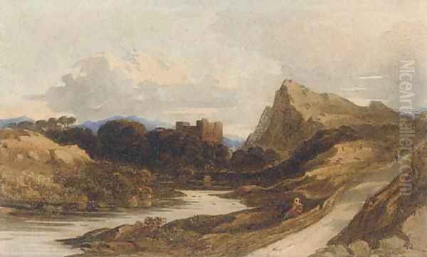 A Castle in a river landscape - view 1