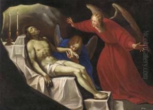 Angels Lamenting Over The Body Of Christ by Orazio Gentileschi